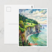 Forillon Nationaal Park Waterverf Schilderij Briefkaart (Voorkant / Achterkant)