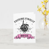 Foring Eindelijk Bruid Skeleton Hand Halloween Bac Kaart (Gele Bloem)