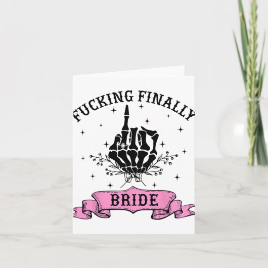 Foring Eindelijk Bruid Skeleton Hand Halloween Bac Kaart (Voorkant)