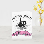 Foring Eindelijk Bruid Skeleton Hand Halloween Bac Kaart (Gele Bloem)