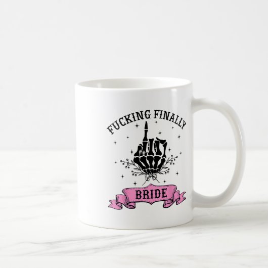 Foring Eindelijk Bruid Skeleton Hand Halloween Bac Koffiemok (Rechts)