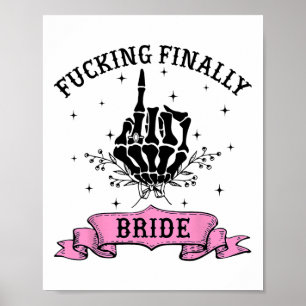Foring Eindelijk Bruid Skeleton Hand Halloween Bac Poster