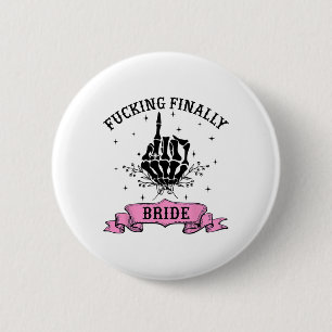 Foring Eindelijk Bruid Skeleton Hand Halloween Bac Ronde Button 5,7 Cm