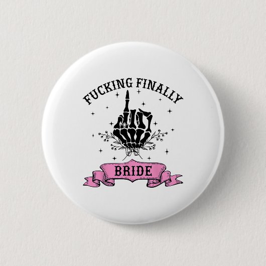 Foring Eindelijk Bruid Skeleton Hand Halloween Bac Ronde Button 5,7 Cm (Voorkant)