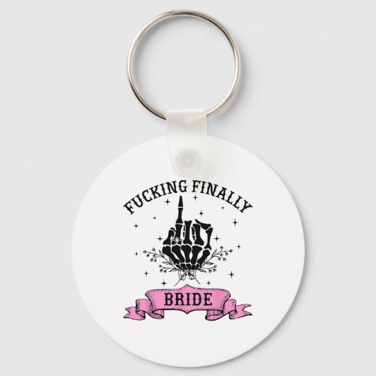 Foring Eindelijk Bruid Skeleton Hand Halloween Bac Sleutelhanger (Voorkant)