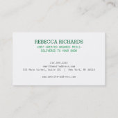 Fork, Bord, Knife Logo op Green Gingham Chef Visitekaartje (Achterkant)