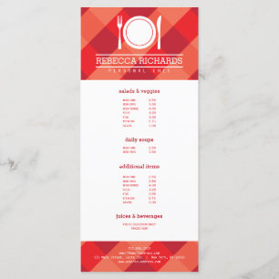 Fork, Bord, Knife Logo op Red Gingham Menu Flyer