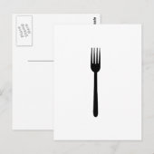 Fork Cutlery Silhouette Simple Art Foodie Love Eat Briefkaart (Voorkant / Achterkant)