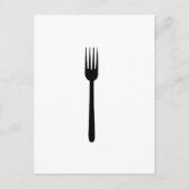 Fork Cutlery Silhouette Simple Art Foodie Love Eat Briefkaart (Voorkant)