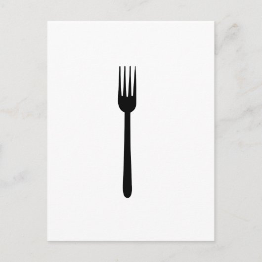 Fork Cutlery Silhouette Simple Art Foodie Love Eat Briefkaart (Voorkant)