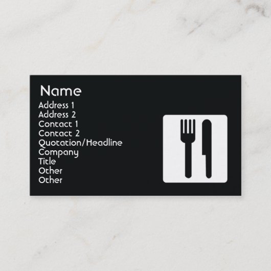 Fork en Knife - Business Visitekaartje (Voorkant)