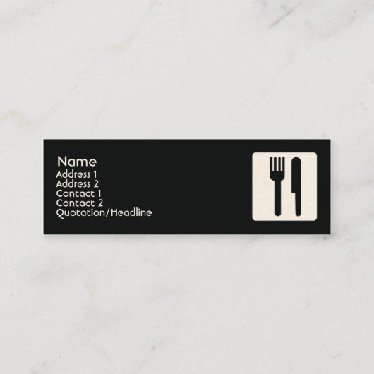 Fork en Knife - Skinny Mini Visitekaartje (Voorkant)