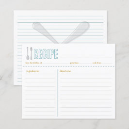 Fork en Spoon Blue Yellow Recipcard