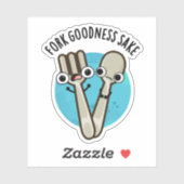 Fork Goodness Sake Grappig Utensil Pun Sticker (Vel)
