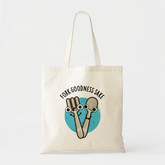 Fork Goodness Sake Grappig Utensil Pun Tote Bag (Voorkant)