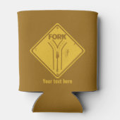 Fork in de weg grappig verkeersbord blikjeskoeler (Achterkant)