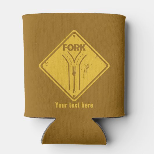 Fork in de weg grappig verkeersbord blikjeskoeler (Achterkant)