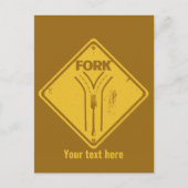 Fork in de weg grappig verkeersbord briefkaart (Voorkant)