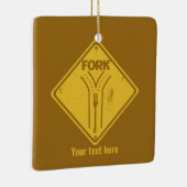 Fork in de weg grappig verkeersbord keramisch ornament (Rechts)