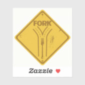 Fork in de weg grappig verkeersbord sticker (Vel)