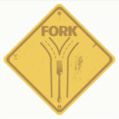 Fork in de weg grappig verkeersbord sticker (Voorkant)