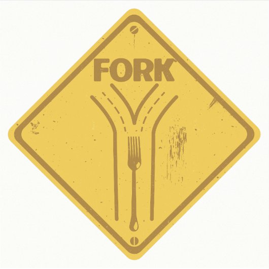 Fork in de weg grappig verkeersbord sticker (Voorkant)