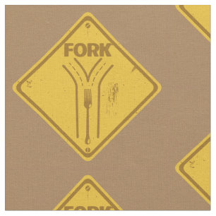 Fork in de weg grappig verkeersbord stof