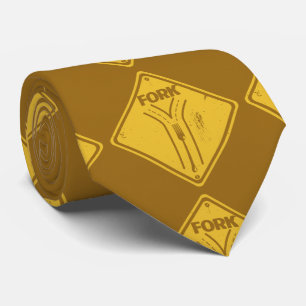 Fork in de weg grappig verkeersbord stropdas