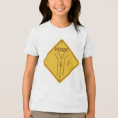 Fork in de weg grappig verkeersbord Tri-Blend shirt (Voorkant)