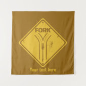 Fork in de weg grappig verkeersbord wandkleed (Voorkant)
