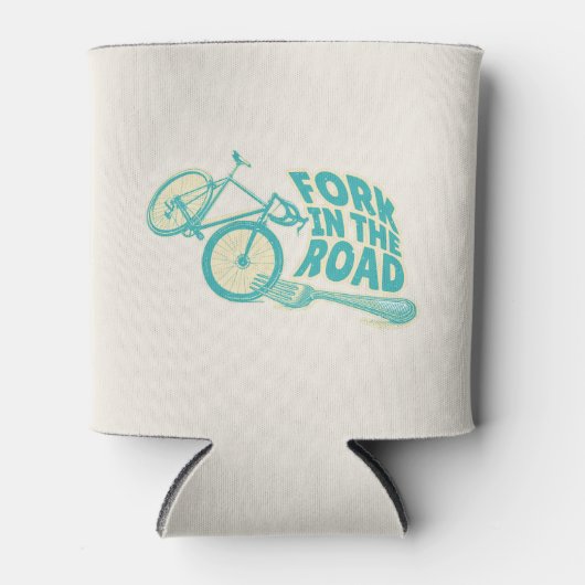 Fork in de weg Grappige fiets Blikjeskoeler (Voorkant)