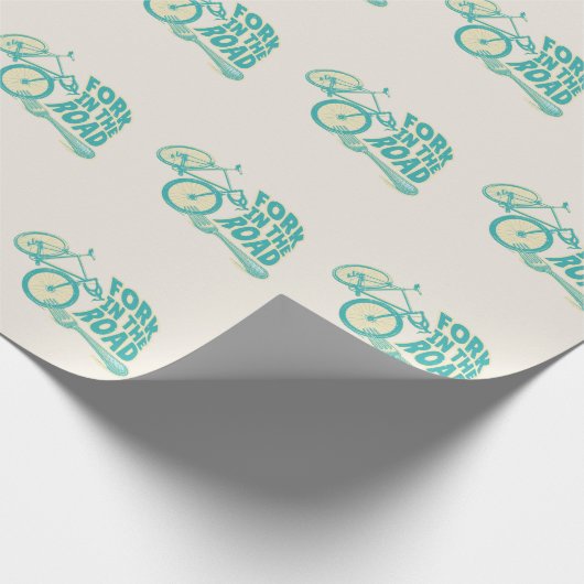 Fork in de weg Grappige fiets Cadeaupapier (Hoek)