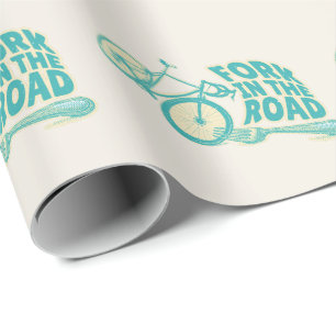 Fork in de weg Grappige fiets Cadeaupapier