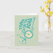 Fork in de weg Grappige fiets Kaart (Gele Bloem)