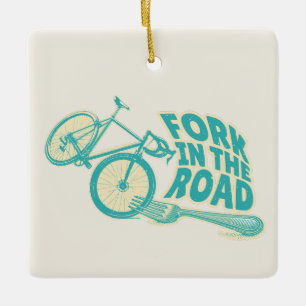 Fork in de weg Grappige fiets Keramisch Ornament