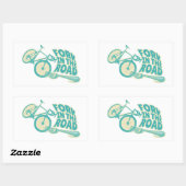 Fork in de weg Grappige fiets Rechthoekige Sticker (Vel)