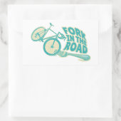 Fork in de weg Grappige fiets Rechthoekige Sticker (Tas)