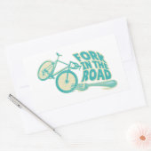 Fork in de weg Grappige fiets Rechthoekige Sticker (Envelop)