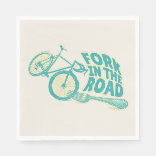 Fork in de weg Grappige fiets Servet