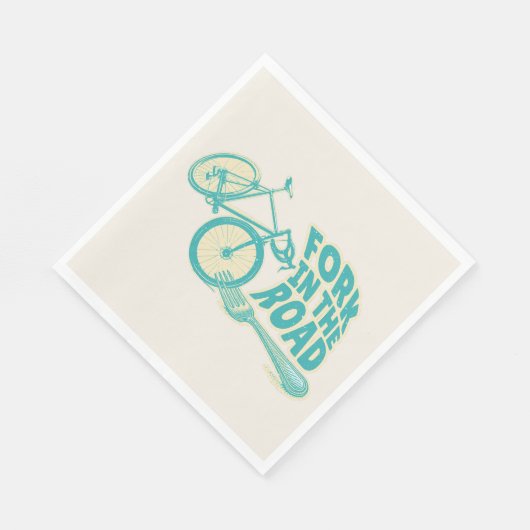 Fork in de weg Grappige fiets Servet (Hoek)