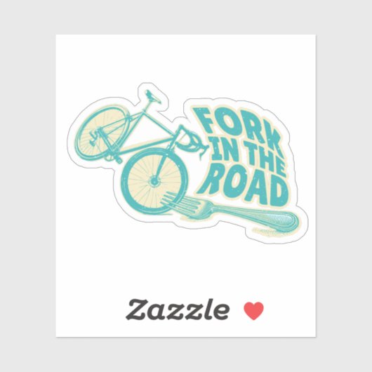 Fork in de weg Grappige fiets Sticker (Vel)