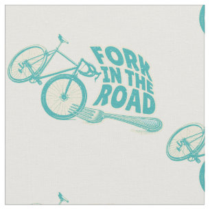 Fork in de weg Grappige fiets Stof