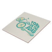 Fork in de weg Grappige fiets Tegeltje (Zijkant)