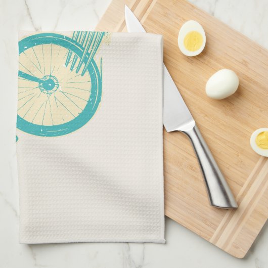 Fork in de weg Grappige fiets Theedoek (Quarter Fold)