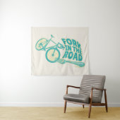 Fork in de weg Grappige fiets Wandkleed (In Situ (horizontaal))