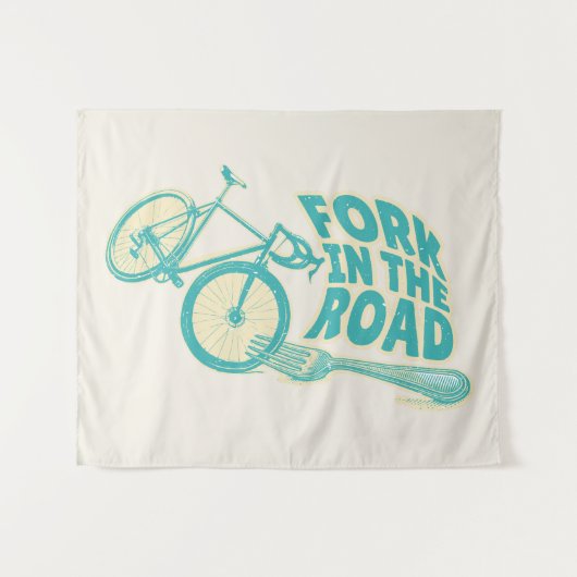Fork in de weg Grappige fiets Wandkleed (Voorkant (horizontaal))