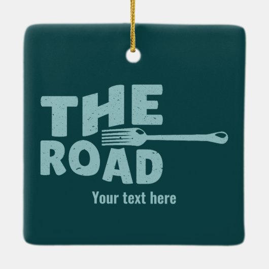 Fork in de weg typografie keramisch ornament (Achterkant)