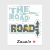 Fork in de weg typografie sticker (Vel)