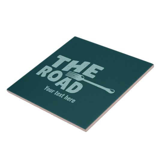 Fork in de weg typografie tegeltje (Zijkant)