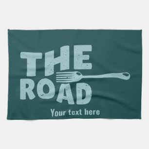 Fork in de weg typografie theedoek